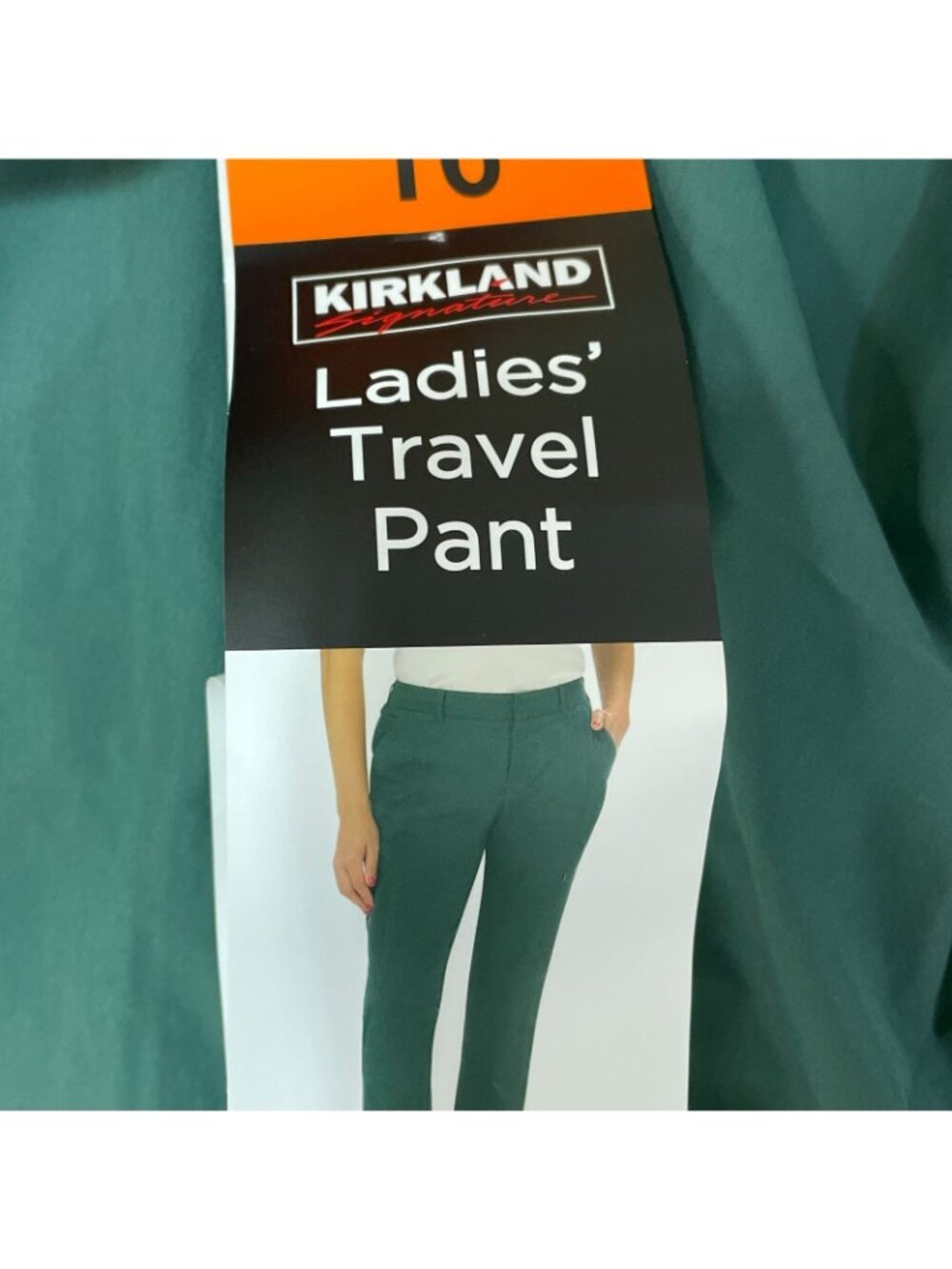 NWT Kirkland Signature Women's 16 Green Travel Pants Cargo zip M1224 - Picture 8 of 12